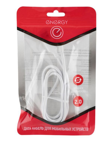 Кабель для мобильных устройств USB/MicroUSB, белый Energy ET-05/006288