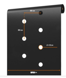 Укрывной материал (спанбонд) рулонный перфорированная мульча плотность 80 UV черный 1,3х100м (2 шах 30х30х8см) Агротекс 2ш