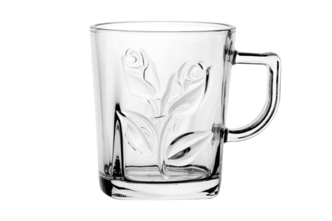 Кружка стеклянная 270мл Коралл YJZB-2413-1