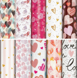 Бумага оберточная 100х70см 105г/м2 Золотая сказка. Love Story, ассорти 591916