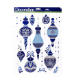 Наклейка новогодняя бумажная Елочные игрушки синие 41х29см 610-257/725099