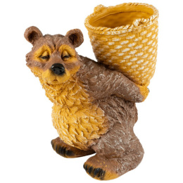 Фигурка садовая из полистоуна Медведь с корзиной 28х20х30см Park 169465