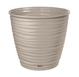 Горшок для цветов пластиковый Saffron с поддоном 5,4л d-22,5см бежевый Homver 221610327/01