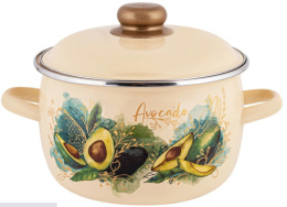 Кастрюля эмалированная Avocado / Авокадо 3,0л сферическая с металл. крышкой Appetite 1MC181P