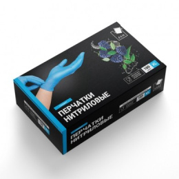 Перчатки нитриловые текстурированные на пальцах Стандарт набор 50 пар размер "ХL" голубые A.D.M SEMP004N