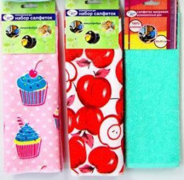 Салфетки из микрофибры набор 2шт. 40х60см, в ассортименте ДомВелл 