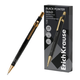 Карандаш механический ErichKrause Black pointer gold НВ 0,5мм 60978