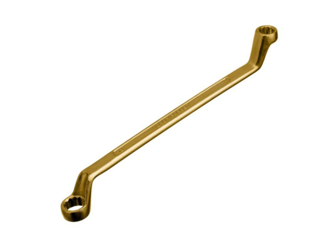 Ключ накидной изогнутый 10х13мм желтый цинк Сибртех 14618