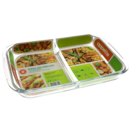 Форма для запекания стеклянная жаропрочная прямоугольная 39х23х5см 2,8л с разделителем Appetite PLS4