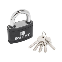 Замок навесной Булат ВС 366 ПЛ чугунный в пластике, 5 ключей, d-10,5мм (36,6) Булат 42042