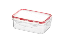 Контейнер для СВЧ пластиковый 0,50л прямоугольный с зажимами Modena, прозрачный Homver 221111006/03