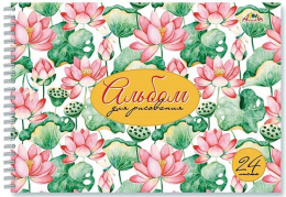 Альбом для рисования 24 листа Кувшинки, гребень С5249-10