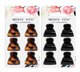 Крабы для волос Monte Vita набор  6шт. ассорти, 2,7см 457024