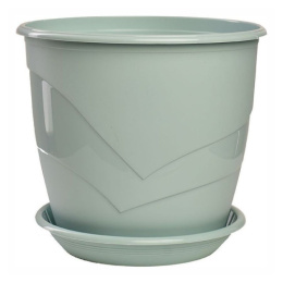 Горшок для цветов пластиковый Венеция с поддоном 3,1л d-19см h-17см мята 5plast 5PL0093