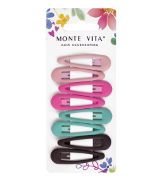 Заколки для волос Monte Vita набор  8шт. клик-клак, ассорти soft touch, 5см 457092