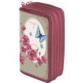 Пенал трехкамерный Devente Бабочки 19х10,5см на молнии 7013606