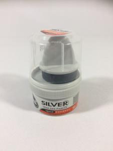 Крем для обуви  50мл черный, в банке с губкой Silver KS-01