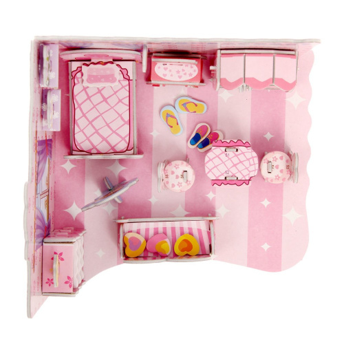 Конструктор картонный 3D 52 элемента Комната принцессы 124368