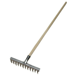 Грабли витые 12 зубьев из нержавеющей стали деревянный черенок, Россия ГВ-12