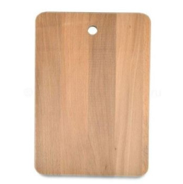 Доска разделочная деревянная бук 405х250х15мм №4, с отверстием Мирхозторг 20180