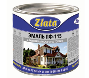 Эмаль ПФ-115 ГОСТ черная  0,8кг Zlata