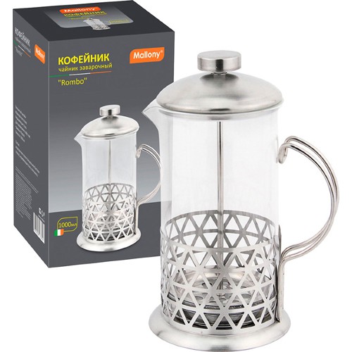 Френч-пресс 0,35л нержавеющая сталь+стекло Rombo Mallony 005485