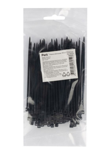 Хомуты пластиковые 100х2,5мм 100шт., черные Park 008599