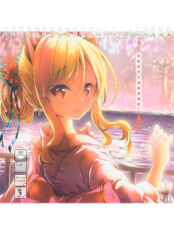 Тетрадь  40 листов скетчбук Девушка у реки, гребень 40-5249