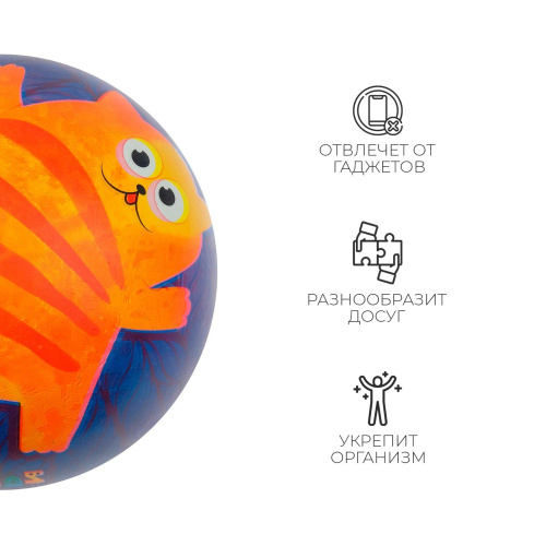 Мяч ПВХ 22см Котик, 60г Zabiaka 2964813