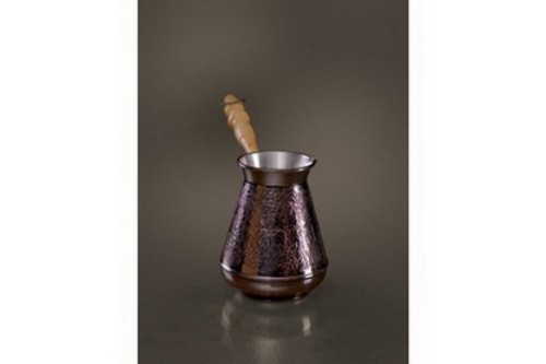 Турка медная 0,50л деревянная ручка Виноград GB-005