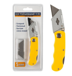 Нож металлический складной с выдвижным лезвием 19мм, усиленный Park 104881