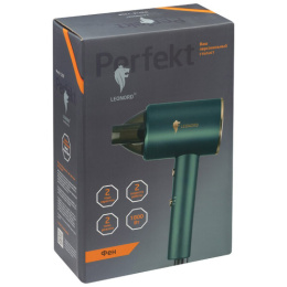 Фен 1800Вт, LE-1208, 2 скорости, 2 режима температуры, холодный воздух, зеленый Leonord 900291