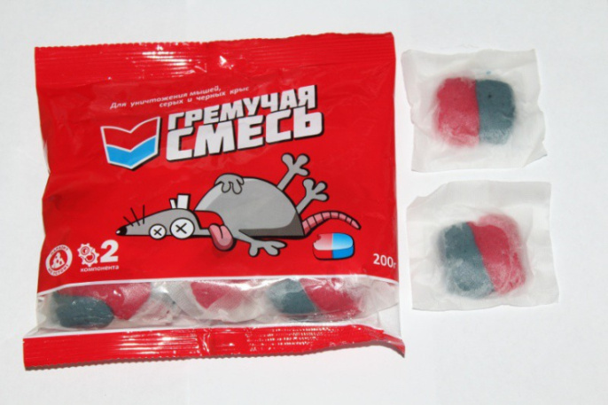 Брикет тесто для уничтожения грызунов Гремучая смесь  200г