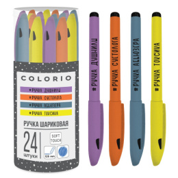 Ручка шариковая синяя, 0,5мм, ассорти COLB-US20-145-PVC24