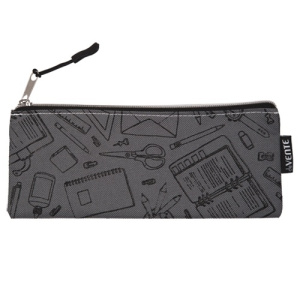 Пенал Devente плоский School, серый, на молнии 7024075