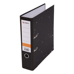 Папка-регистратор 75мм картон, метал. окантовка, собранный, черный 128/73075, LAMARK700