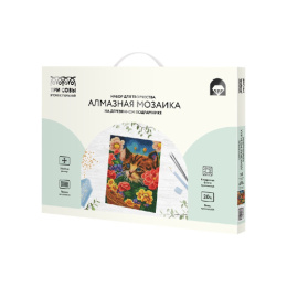 Алмазная мозаика на подрамнике 30х40см Котенок в цветочной корзине Три совы АМП3040_52948