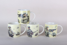 Кружка фарфоровая 350мл Армия, 4 дизайна в ассортименте Коралл B-23