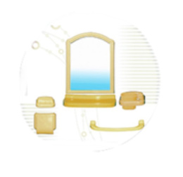Набор для ванной комнаты с зеркалом Милена 7 предметов кремовый Comfort life
 101-104-07-06