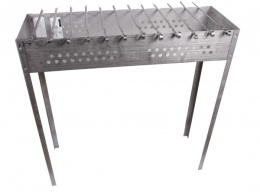 Мангал разборный из огнеупорной стали  90х30см + 12 шампуров, Большой