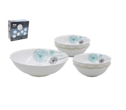 Набор салатников стеклокерамических  7шт. (1шт.-200мм/1020мл, 6шт.-125мм/300мл) Одуванчики, в п/у Lavenir 7PCCB 7007