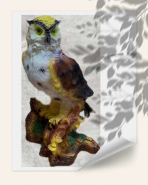 Фигурка садовая гипсовая Филин на ветке 16х30см ГусьДекорЛюкс 11С51