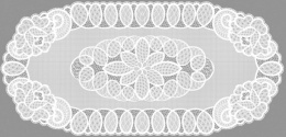 Салфетка виниловая овальная 40х84см, Лейс белый Grace LO-1008U