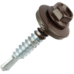 Саморез кровельный 4,8х29 RAL 8017 (шок.-коричневый) Daxmer 277-801729