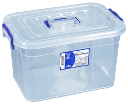 Контейнер для продуктов пластиковый 11,0л прямоугольный с ручками, прозрачный Ар-Пласт 05035