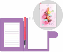 Блокнот А6  50 листов Lamark Розовый десерт + ручка, гребень 128/030356