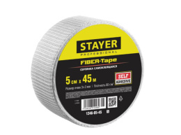 Серпянка самоклеящаяся 50ммх45м, 3х3мм, Fiber-Tape Professional Stayer 1246-05-45