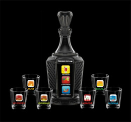 Набор стеклянный  7 предметов (графин - штоф + 6 стопок) IDrink, в п/у Декостек 1232-Д