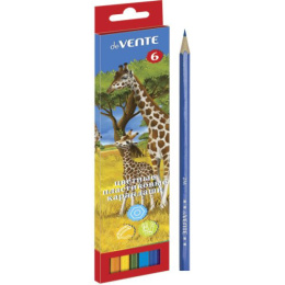 Карандаши цветные  6 цветов Devente Животный мир, пластиковые, шестигранные 5021307