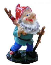 Фигурка садовая гипсовая Гном с божьей коровкой 27х36см ГусьДекорЛюкс 2С20